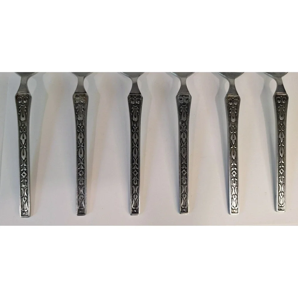 Lot 6 Towle TWS131 7.5 Inch Spoons Flatware Silverware MCM Supreme Cutlery Japan